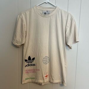 Adidas Originals MADE WITH NATURE MULTI‎ LOGO ORGANIC TEE Trefoil Shirt Size S